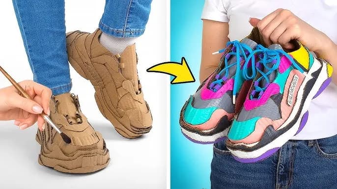 Kreatywne buty z kartonu krok po kroku. Zabawa dla dzieci, która zachwyci każdego